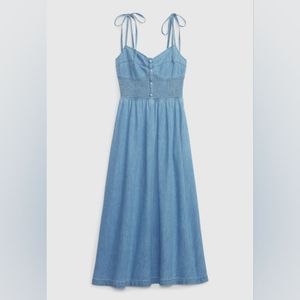 Gap corset bustier denim fit flare midi dress XL